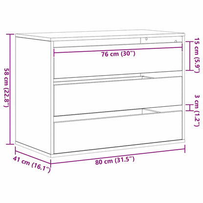 Ladenkast met lade Zwart 80 x 41 x 58 cm Bewerkt hout