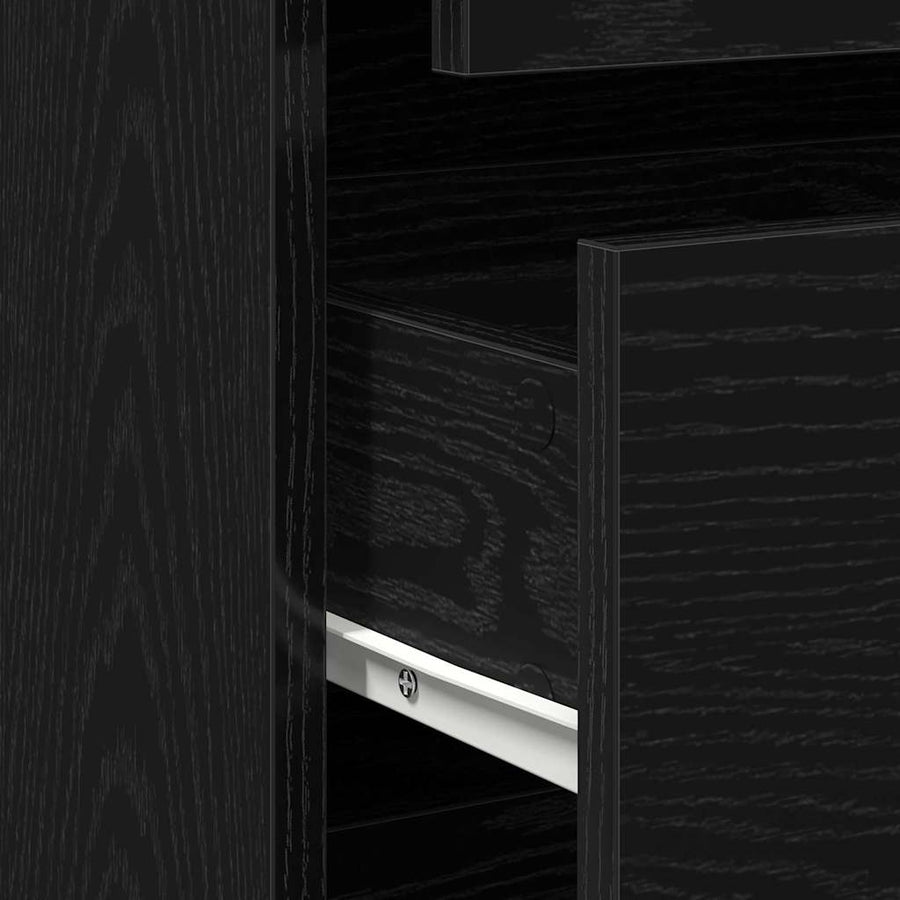 Ladenkast met lade Zwart 40 x 41 x 76 cm Bewerkt hout
