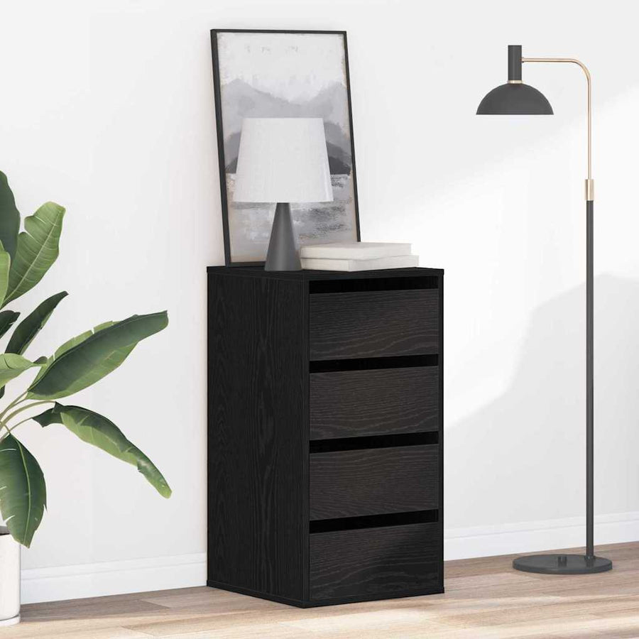 Ladenkast met lade Zwart 40 x 41 x 76 cm Bewerkt hout