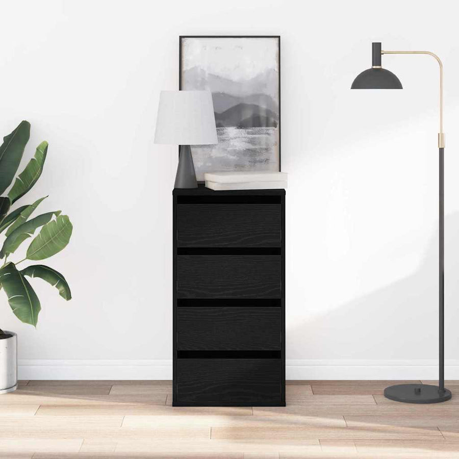 Ladenkast met lade Zwart 40 x 41 x 76 cm Bewerkt hout