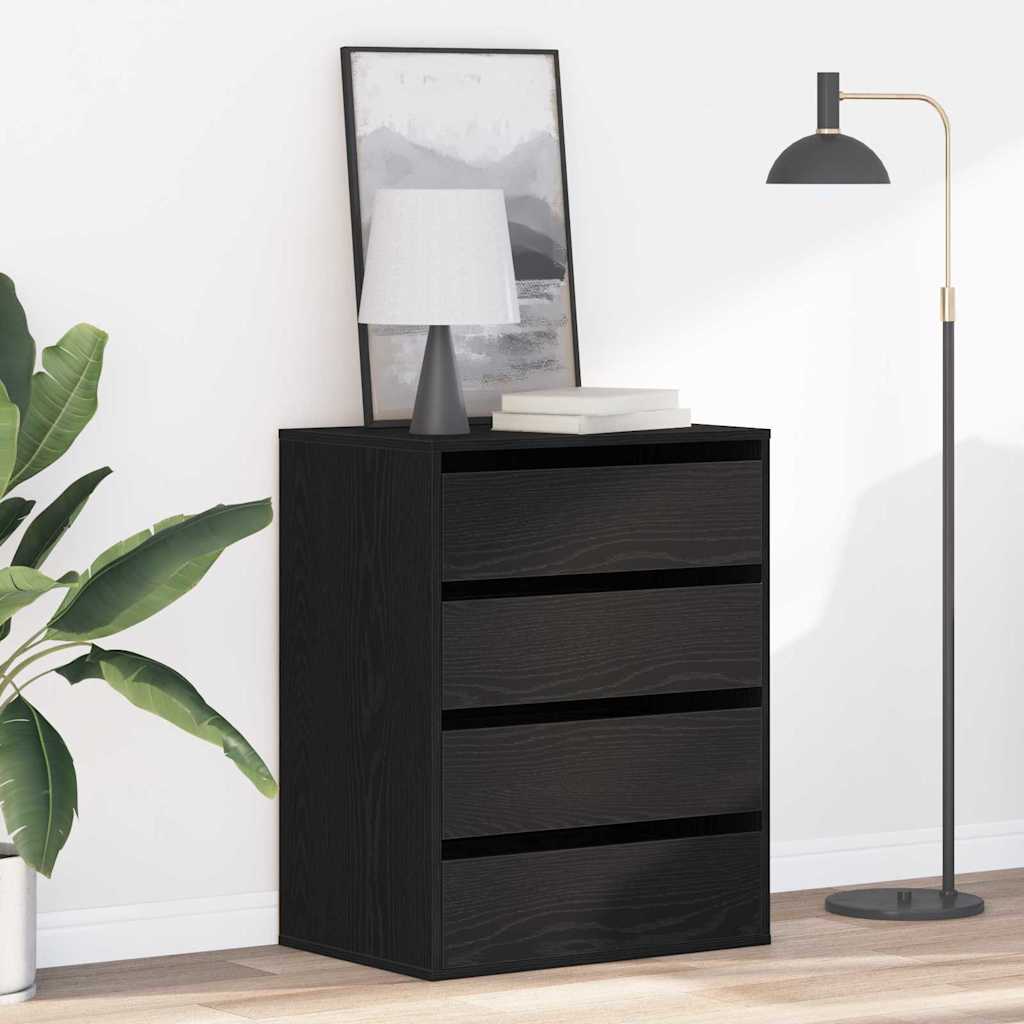 Ladenkast met lade Zwart 60 x 41 x 76 cm Bewerkt hout