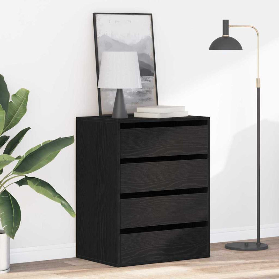 Ladenkast met lade Zwart 60 x 41 x 76 cm Bewerkt hout