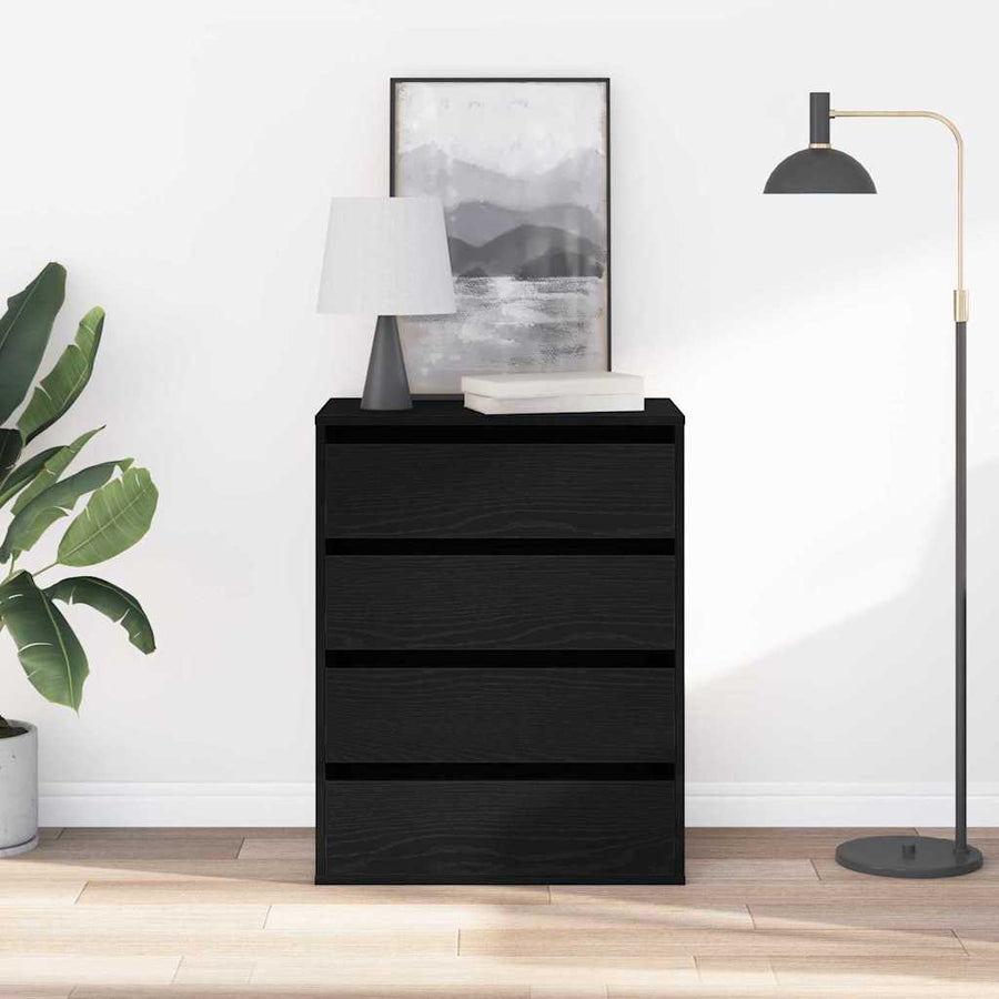 Ladenkast met lade Zwart 60 x 41 x 76 cm Bewerkt hout