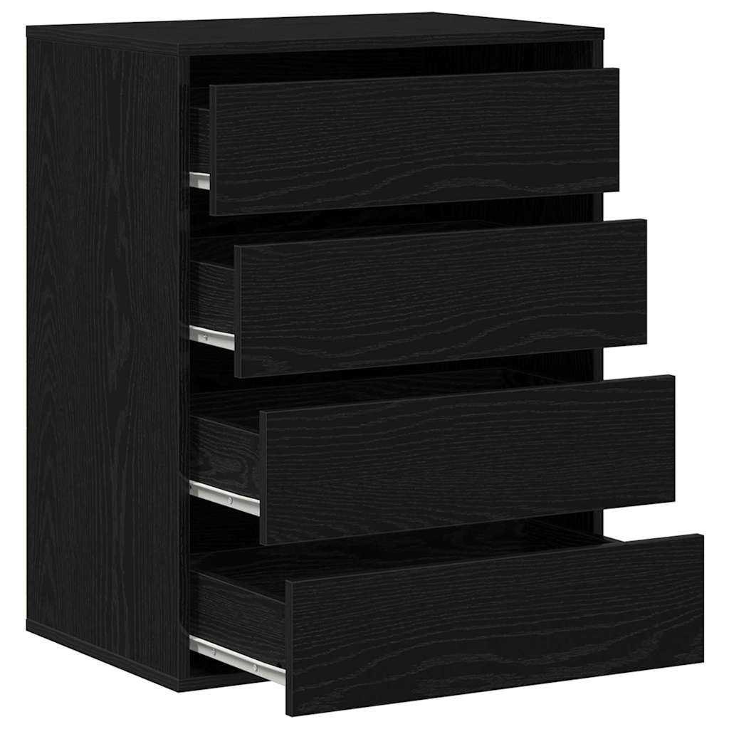Ladenkast met lade Zwart 60 x 41 x 76 cm Bewerkt hout