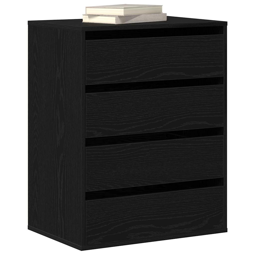 Ladenkast met lade Zwart 60 x 41 x 76 cm Bewerkt hout