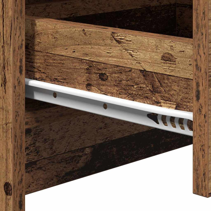 Nachtkastje met lade Oudhout 38 x 34 x 61 cm Bewerkt hout