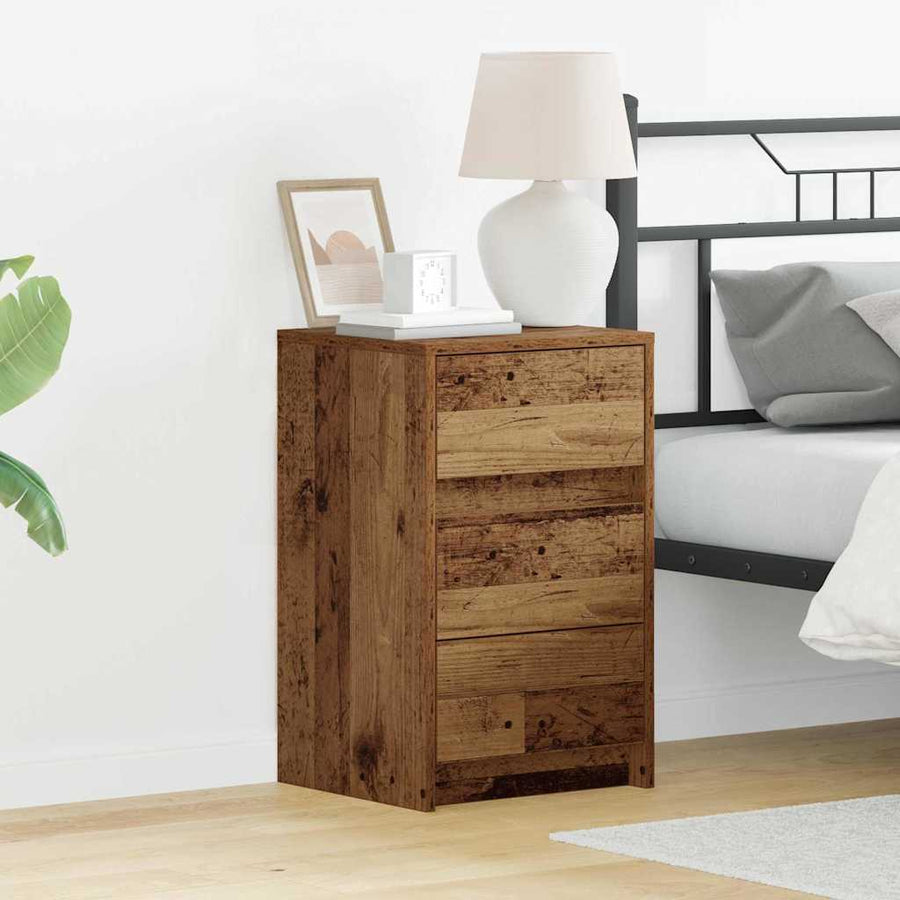 Nachtkastje met lade Oudhout 38 x 34 x 61 cm Bewerkt hout