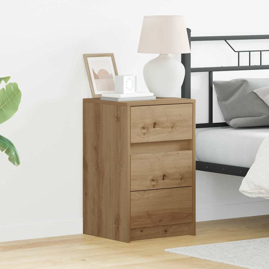 Nachtkastje met lade Artisan Eiken 38 x 34 x 61 cm Bewerkt hout