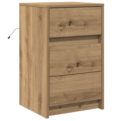 Nachtkastje met lade Artisan Eiken 38 x 34 x 61 cm Bewerkt hout