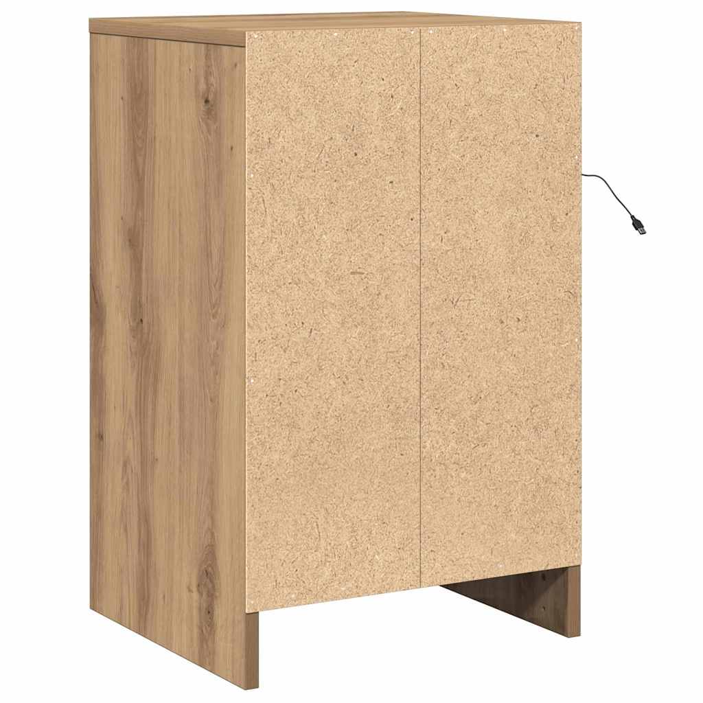Nachtkastje met lade Artisan Eiken 38 x 34 x 61 cm Bewerkt hout
