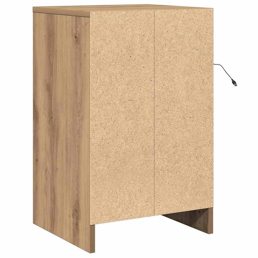 Nachtkastje met lade Artisan Eiken 38 x 34 x 61 cm Bewerkt hout