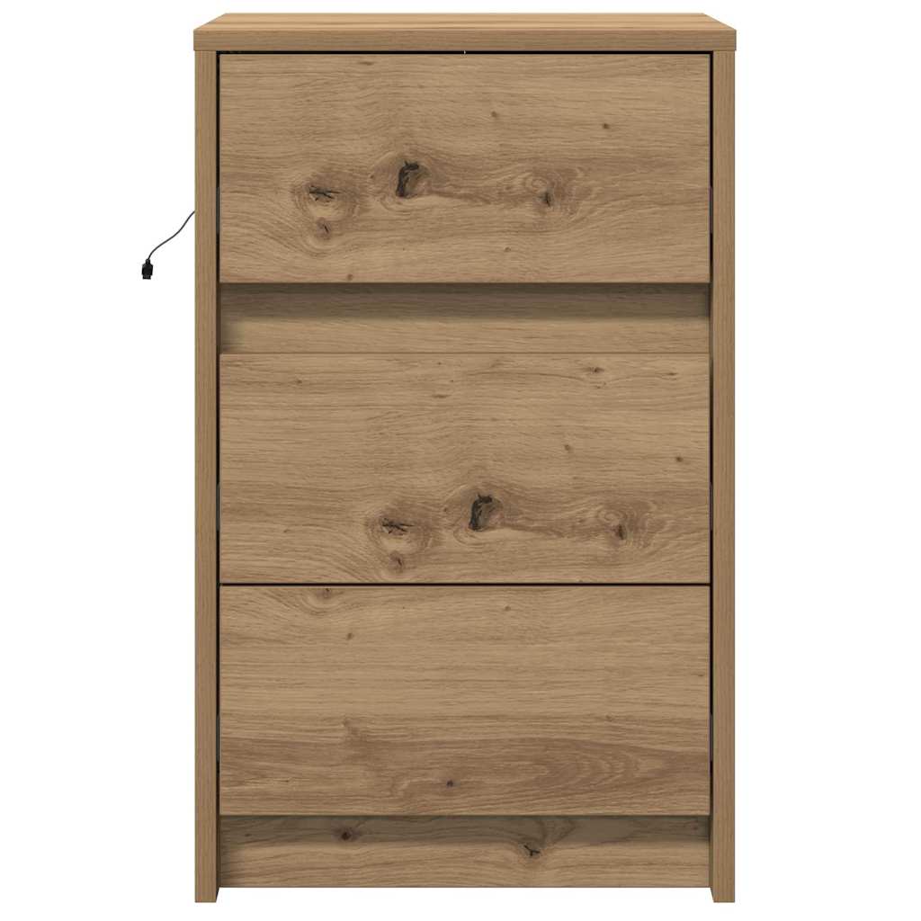 Nachtkastje met lade Artisan Eiken 38 x 34 x 61 cm Bewerkt hout