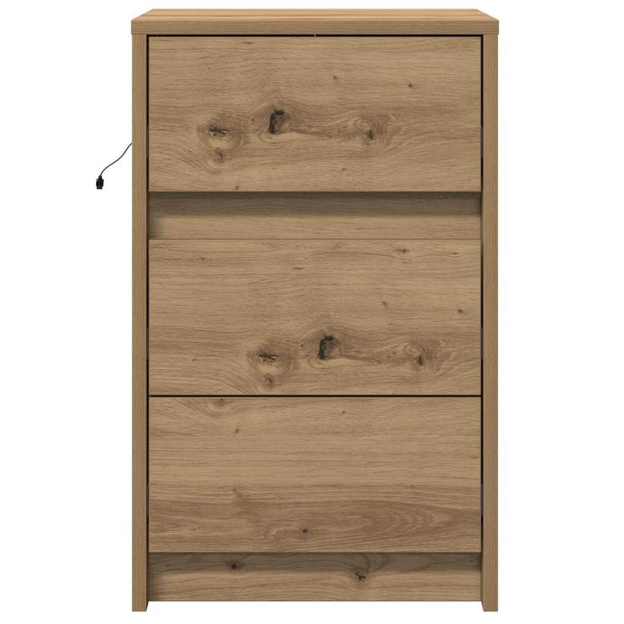 Nachtkastje met lade Artisan Eiken 38 x 34 x 61 cm Bewerkt hout