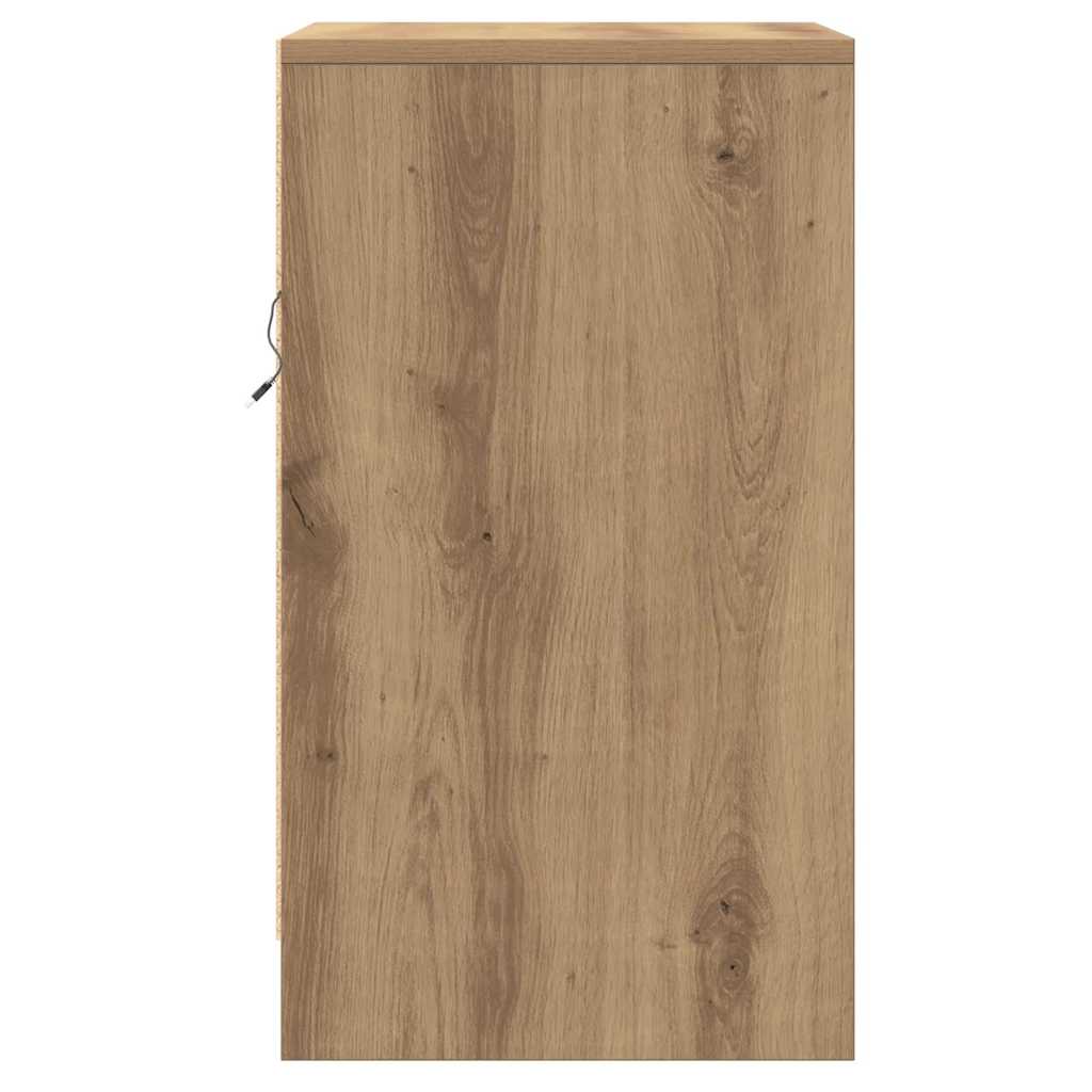 Nachtkastje met lade Artisan Eiken 38 x 34 x 61 cm Bewerkt hout