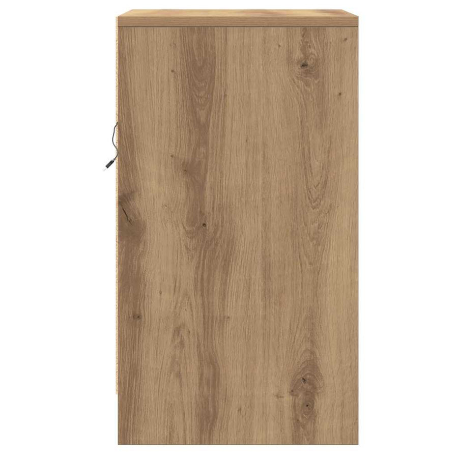 Nachtkastje met lade Artisan Eiken 38 x 34 x 61 cm Bewerkt hout