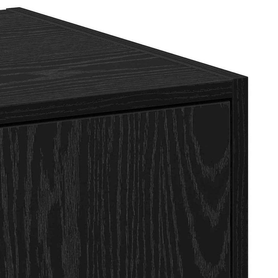 Apothekerskast Zwart eiken 30 x 41 x 118 cm Bewerkt hout