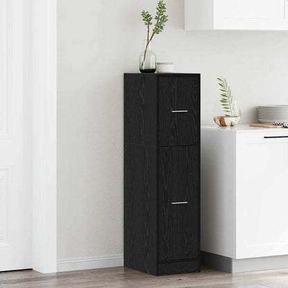 Apothekerskast Zwart eiken 30 x 41 x 118 cm Bewerkt hout