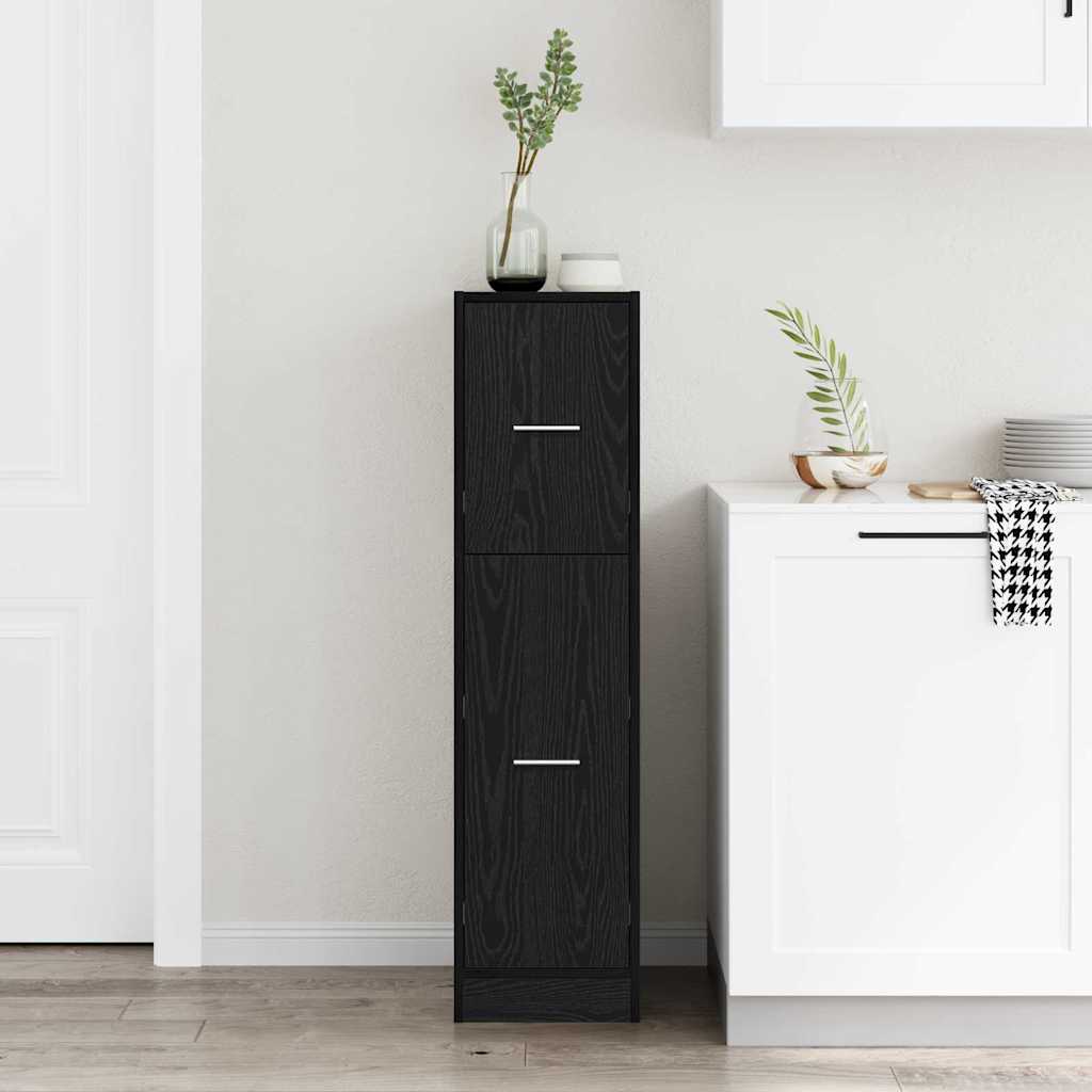 Apothekerskast Zwart eiken 30 x 41 x 118 cm Bewerkt hout