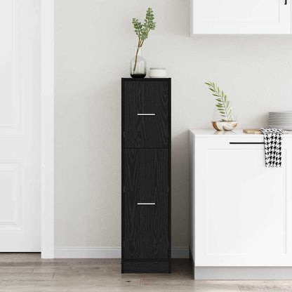 Apothekerskast Zwart eiken 30 x 41 x 118 cm Bewerkt hout