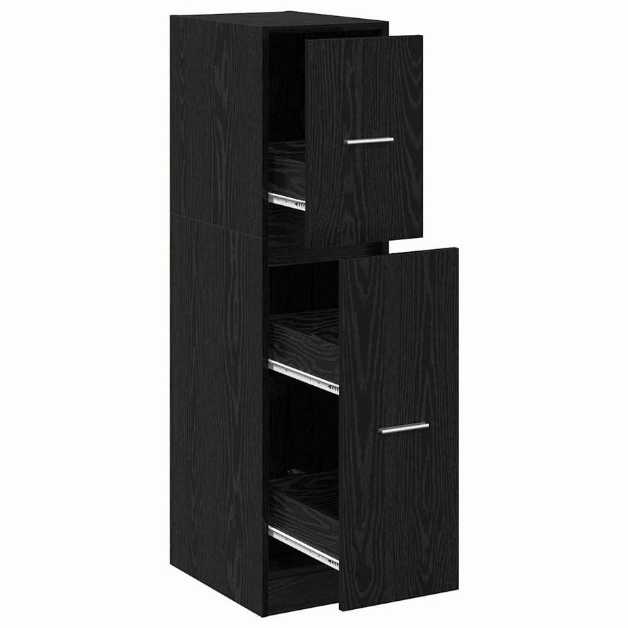Apothekerskast Zwart eiken 30 x 41 x 118 cm Bewerkt hout