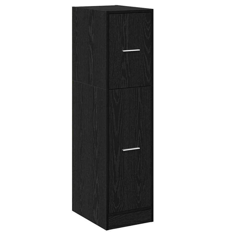 Apothekerskast Zwart eiken 30 x 41 x 118 cm Bewerkt hout