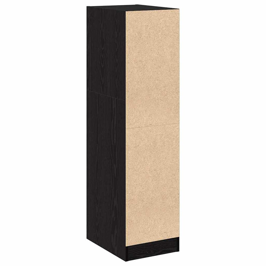 Apothekerskast Zwart eiken 30 x 41 x 118 cm Bewerkt hout