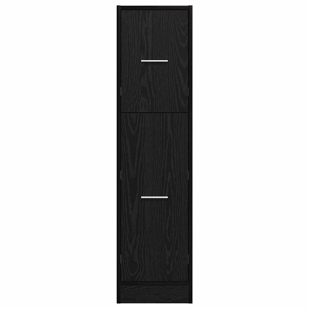 Apothekerskast Zwart eiken 30 x 41 x 118 cm Bewerkt hout