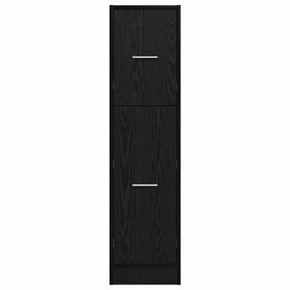 Apothekerskast Zwart eiken 30 x 41 x 118 cm Bewerkt hout