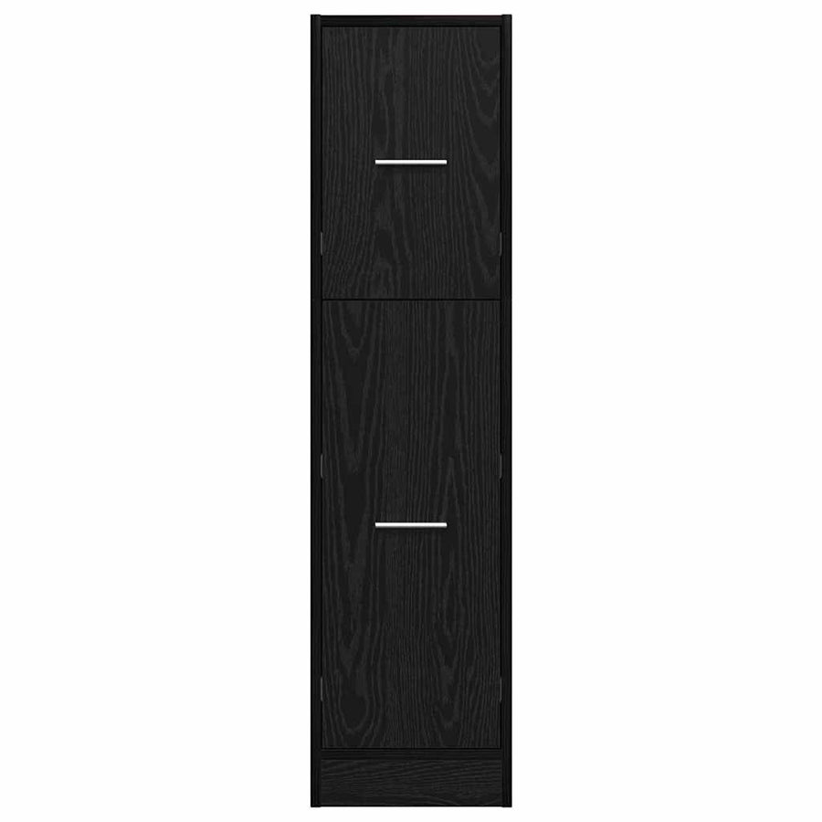 Apothekerskast Zwart eiken 30 x 41 x 118 cm Bewerkt hout