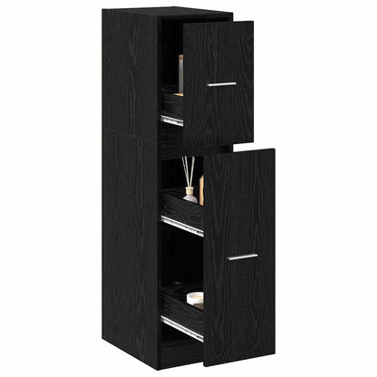 Apothekerskast Zwart eiken 30 x 41 x 118 cm Bewerkt hout