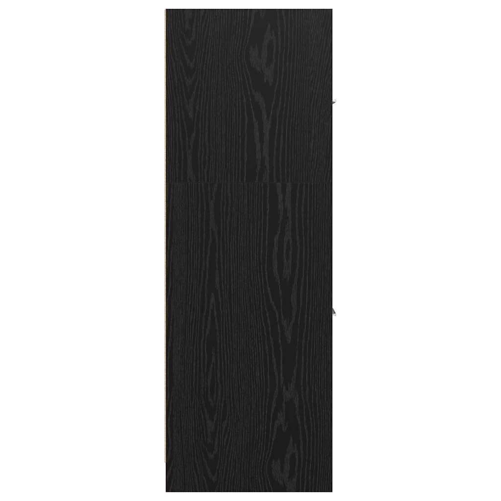 Apothekerskast Zwart eiken 30 x 41 x 118 cm Bewerkt hout