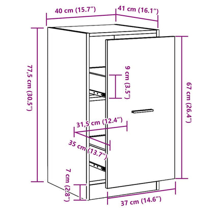Apothekerskast Zwart eiken 40 x 41 x 77.5 cm Bewerkt hout