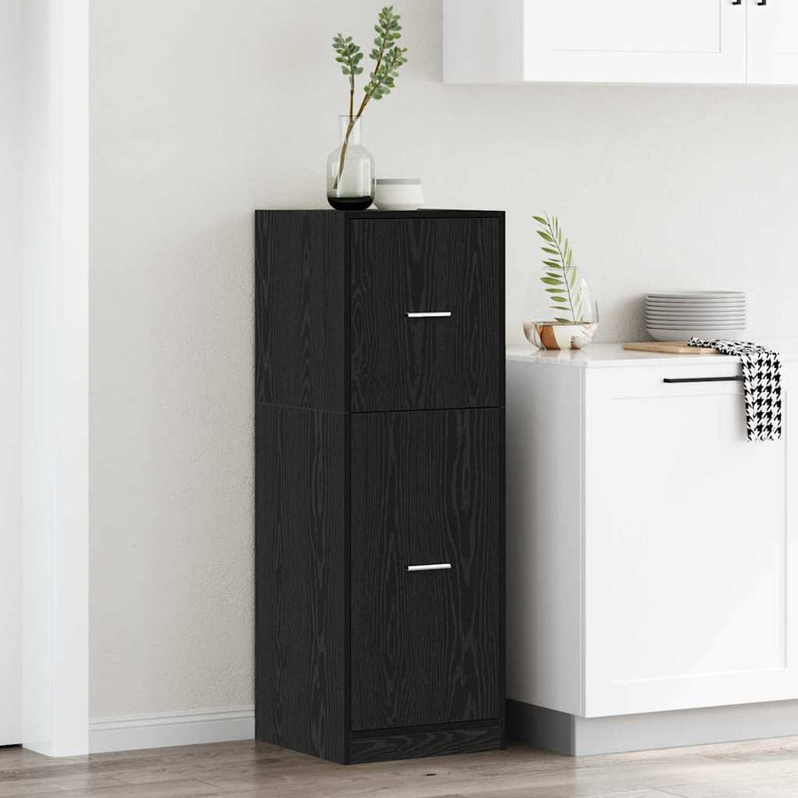 Apothekerskast Zwart eiken 40 x 41 x 118 cm Bewerkt hout