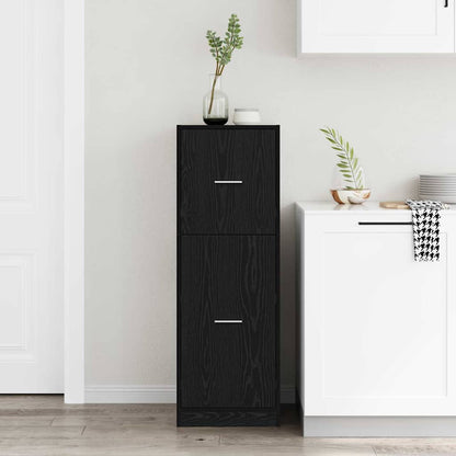Apothekerskast Zwart eiken 40 x 41 x 118 cm Bewerkt hout