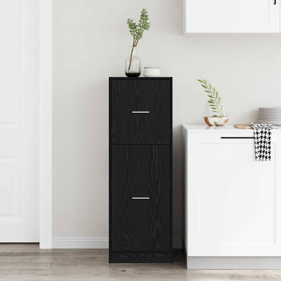 Apothekerskast Zwart eiken 40 x 41 x 118 cm Bewerkt hout