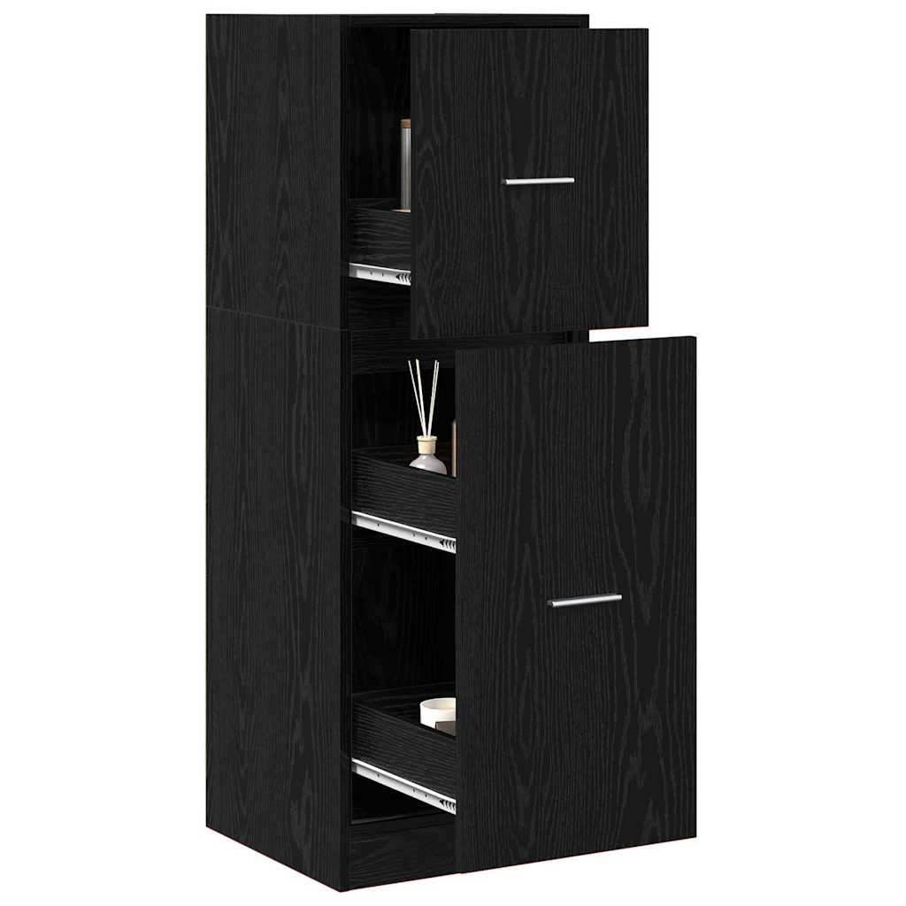 Apothekerskast Zwart eiken 40 x 41 x 118 cm Bewerkt hout