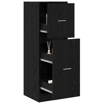 Apothekerskast Zwart eiken 40 x 41 x 118 cm Bewerkt hout