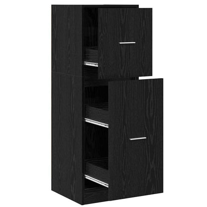 Apothekerskast Zwart eiken 40 x 41 x 118 cm Bewerkt hout