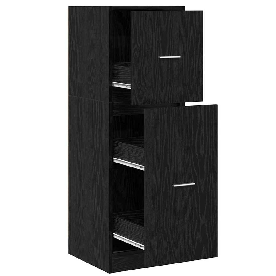 Apothekerskast Zwart eiken 40 x 41 x 118 cm Bewerkt hout