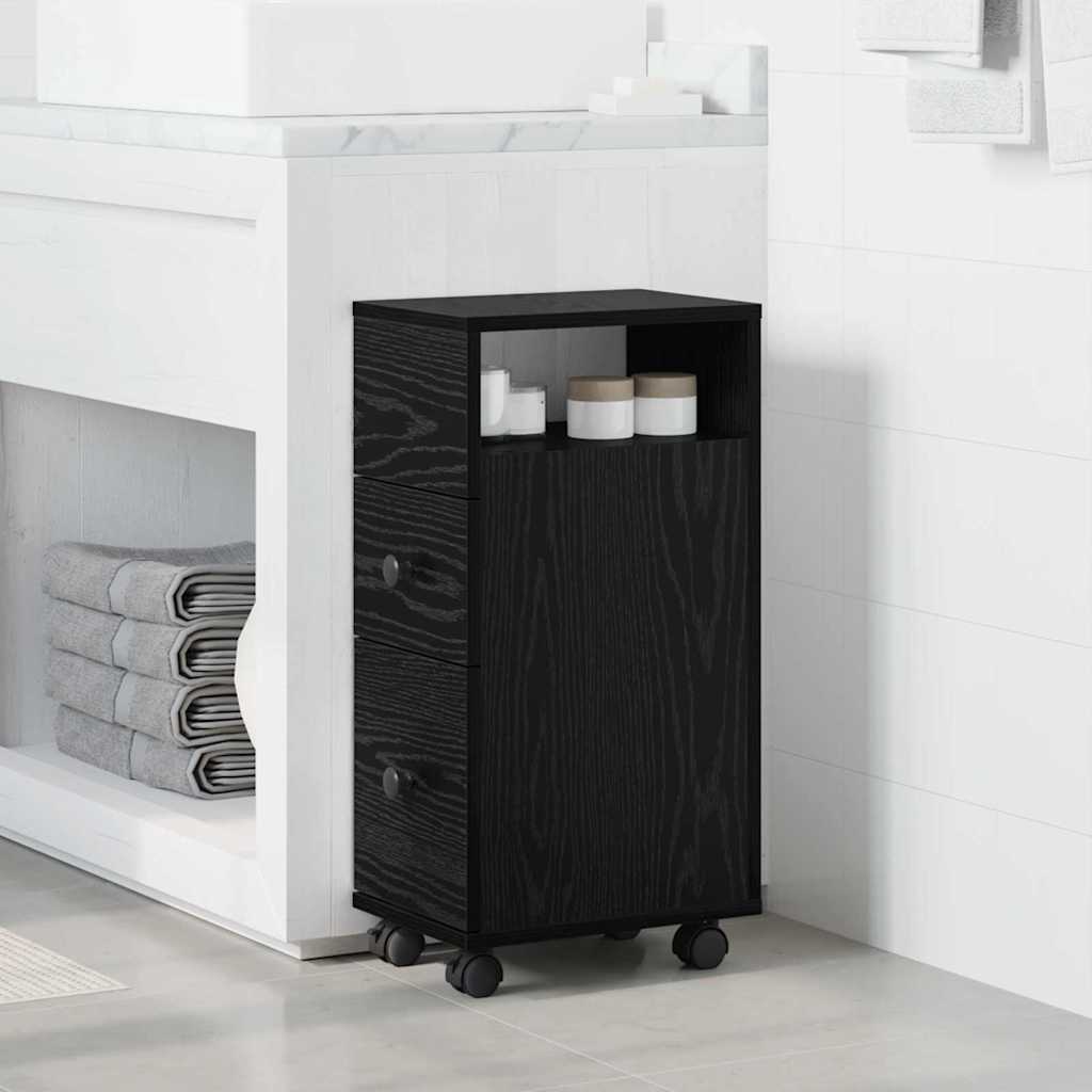 Badkamermeubelset Zwart Eiken 33 x 23 x 65 cm Bewerkt hout