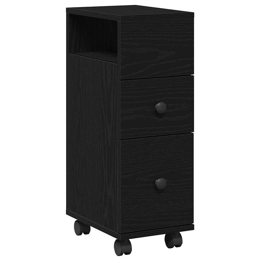 Badkamermeubelset Zwart Eiken 33 x 23 x 65 cm Bewerkt hout
