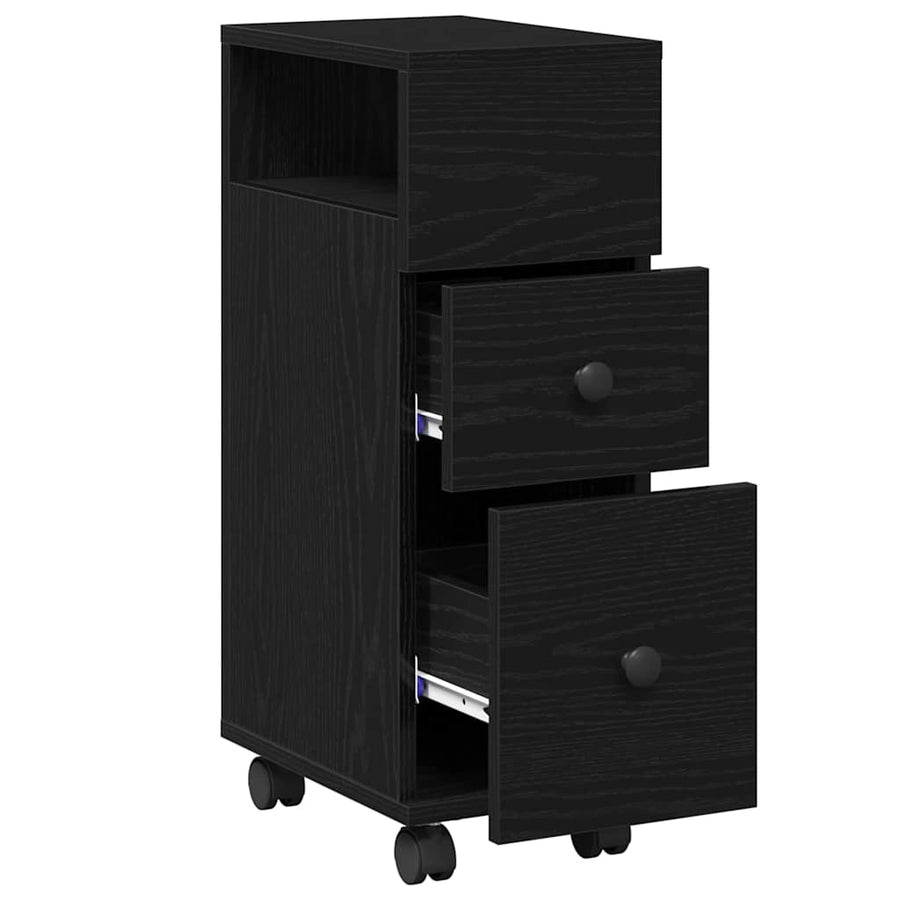 Badkamermeubelset Zwart Eiken 33 x 23 x 65 cm Bewerkt hout