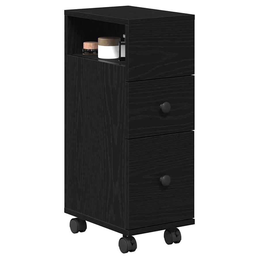 Badkamermeubelset Zwart Eiken 33 x 23 x 65 cm Bewerkt hout