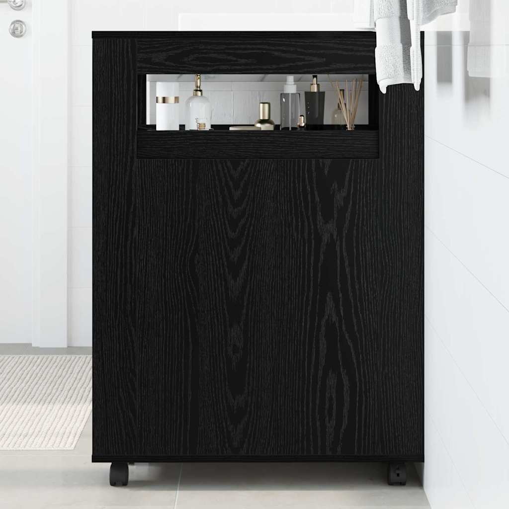Badkamermeubelset Zwart Eiken 65 x 23 x 87 cm Bewerkt hout