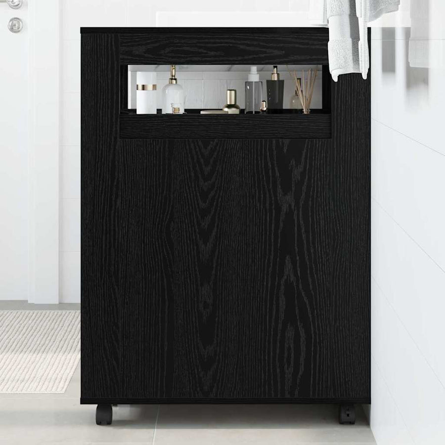 Badkamermeubelset Zwart Eiken 65 x 23 x 87 cm Bewerkt hout
