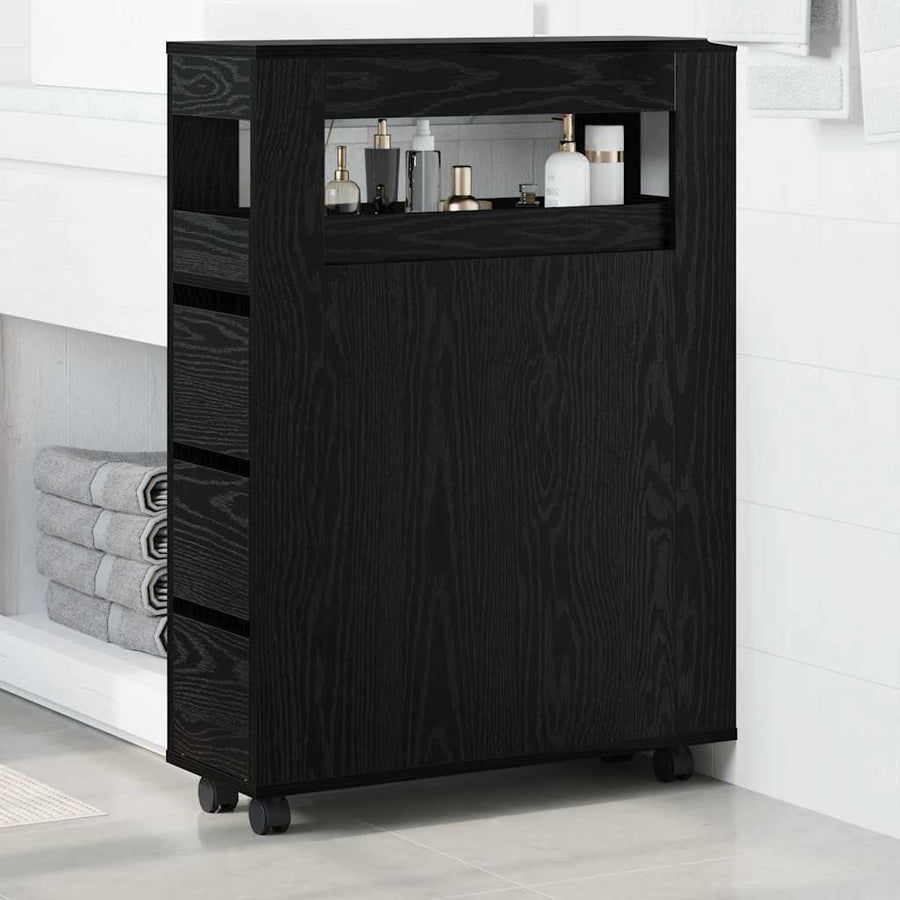 Badkamermeubelset Zwart Eiken 65 x 23 x 87 cm Bewerkt hout
