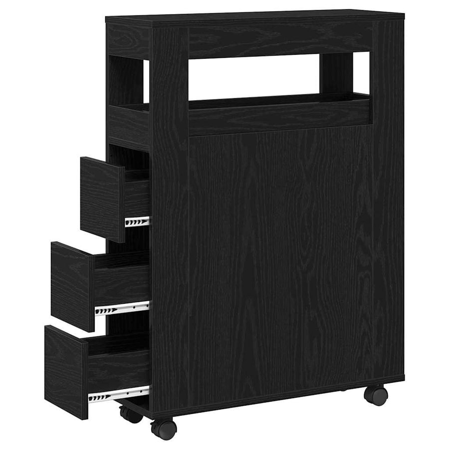 Badkamermeubelset Zwart Eiken 65 x 23 x 87 cm Bewerkt hout