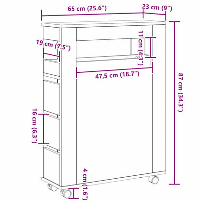Badkamermeubelset Zwart Eiken 65 x 23 x 87 cm Bewerkt hout
