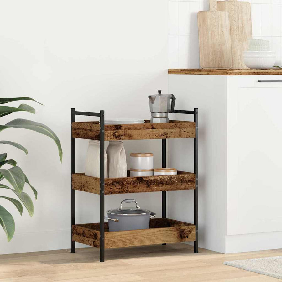 Keuken Trolley Oud hout 50 x 30 x 70 cm Bewerkt hout
