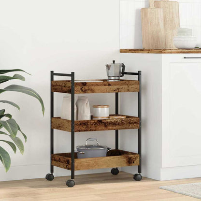 Keuken Trolley Oud hout 50 x 30 x 70 cm Bewerkt hout